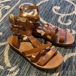 Michael Kors Brown Leather Gladiator Sandals